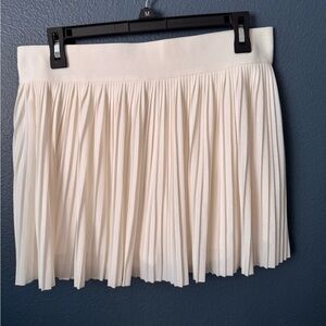 No Boundaries Cream Pleated Mini Skirt